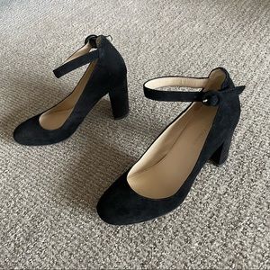 Marc Fisher Black Suede Block Heels 7.5